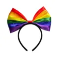 Regenbogen Schleife Haarreif bunte Satin Haarband Festival Party Haarschmuck Damen - Bunter Stil 1
