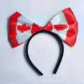 Diadema con lazo de bandera de Canadá para aficionados, accesorio patriótico para el cabello. - Canadá