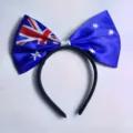 Australien Flagge Schleife Haarreif Sport Fan Anfeuern Haarband blaue patriotische Haarschmuck - Australien