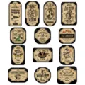 Halloween apothecary bottle sticker set, vintage spooky potion label decals for party decor. - 13 Pieces/Pack