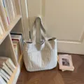 Koreanischer Stil große Kapazität karierte Tote Bag lässige Pendler Schulter Handtasche - Khaki