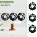 Weihnachten grüne beflockte Kranz Ornamente mit Silber Schleife, 3er Set Baum Deko. - 159-2 Grüner Kranz