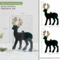 Grüner Samt Rentier Weihnachtsbaum Hängeornament mit Gold Glitzer Geweih, 2 Stück Packung. - 159-6 Grüner Hirsch