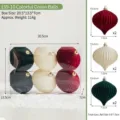 Weihnachts Samt Zwiebelkugel Set, Christbaumschmuck Hängend Dekoration 6 Stk. - 159-10 Bunter Zwiebelball