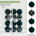 Grüne beflockte Christbaumkugeln Set 12 Stk, Samt Weihnachtskugeln für Weihnachtsbaum - 159-12 Grüner Beflockter Ball