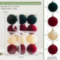 Weihnachten Samt Kugel Set Feiertag Baum Hängende Dekoration Geschenkbox Verpackung - 159-13 Bunter Beflockter Ball