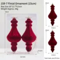 Weinrote Samt Weihnachtskugel Anhänger Set, ideal für Weihnachtsbaum Dekoration. - 159-7 Vorhangball (15cm)