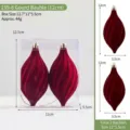 Weihnachten Samt Zwiebel Kugel Ornament rote Hängeanhänger für Tannenbaum Deko 2Stk - 159-8 Kürbisball (12cm)