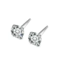 Orecchini a lobo classici a quattro griffe in argento sterling S925 e moissanite eleganti - 0.5 ct / Oro bianco