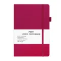 Taccuino A5 rigido con elastico, carta rigata da 100g, elegante diario da ufficio rosa - 128 Fogli / Rosso rosa