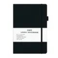Quaderno nero A5 con copertina rigida ed elastico, 160 fogli rigati per ufficio e scuola. - 128 Fogli / Giada Nera