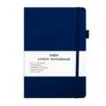 A5 hardcover lined notebook with elastic closure and pen loop for business office and school. - Navy Blue