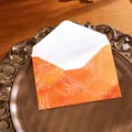 Enveloppe de style occidental à motif marbre orange pour lettres romantiques et invitations - Enveloppe Seule / Orange Crépuscule