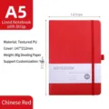 A5 hardcover notitieboek met elastische bandsluiting, PU-lederomslag en 80gsm papier aanbieding. - Geliniëerd / China Rood
