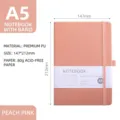 A5 Notizbuch mit Gummiband, Pfirsichrosa, 80g Papier, Hardcover Tagebuch für Büro und Business. - Pfirsichblütenrosa