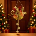 Navidad letra cartel campana colgante decoración festiva para árbol guirnalda accesorio - Dorado