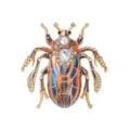 Vintage crystal rhinestone beetle brooch, colorful enamel insect pin for women fashion clothes. - Multicolor