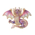 Colorful crystal flying dragon brooch enamel rhinestone animal pin fashion jewelry accessory - Purple