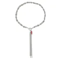 Collier long et tendance à franges avec perles irrégulières et pendentif piment rouge. - Collier à Franges Piment (ZW1694)