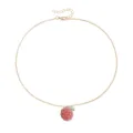 Gold chain necklace with pink raspberry pendant sweet style lovely clavicle jewelry - Artificial Pearl (ZW1445 3#) / Gold