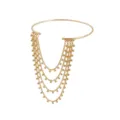 Gold tone multi-strand beaded tassel arm cuff statement arm chain fashion jewelry for women - Gold Beads (ZW1123-3)