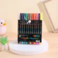 Set de rotuladores acrilicos de doble punta 48 colores resistentes al agua para ninos - 24 piezas - 48 colores