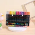 Dubbelzijdige acryl marker pen set, 96 levendige kleuren voor DIY schilderen en kunst. - 48 stuks - 96 kleuren