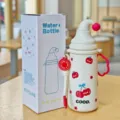 Jolie bouteille d'eau isotherme pour enfants avec chapeau magique en acier inoxydable - 600ml / Rouge