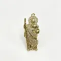 Gold-plated religious pendant charm close-up with sparkling zircon stones for DIY necklace making. - Pendant Only (Without Chain) / White