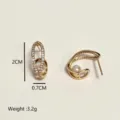 French bohemian 925 silver needle zircon pearl round stud earrings retro ethnic style jewelry - Double Rings
