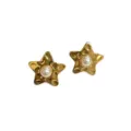 Gold plated stainless steel starfish pearl stud earrings French niche design chic jewelry for women - Star Shape / Gold