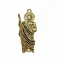 Exquisite 18K gold plated saint pendant detailed with sparkling micro-inlaid cubic zirconia stone. - Pendant Only (Without Chain) / Black
