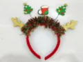 Weihnachten Rentier Geweih Haarreif rot grün Lametta Stern Strumpf Party Haarschmuck - Weihnachtsbaum Socke