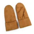 Winter warm women's shearling suede mittens thick plush lined outdoor cold-proof gloves - Mittens / Khaki