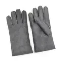 Women's winter warm grey suede full finger gloves, stylish fleece lined cold weather mittens. - Five-finger Gloves / Gray