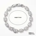 Bracelet de tennis en zircone cubique argente pour femmes, bijou de poignet luxueux elegant. - Style Diamant en Rangée Trapézoïdale (B00965-1A) / 17+2cm