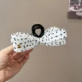 Élégante pince à cheveux florale noire et blanche avec nœud multicouche pour femmes. - Pince Nœud Floral Blanc