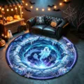Tappeto rotondo Halloween 3D illusione trappola fantasma teschio soggiorno camera letto - YXXX-9
