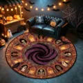 Tappeto rotondo Halloween gotico per soggiorno e camera da letto, pavimento decorativo morbido. - YXXX-10