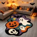 Halloween Cartoon Irregular Shape Rug For Living Room Bedroom Non-slip Soft Fluffy Floor Mat - Funny Halloween Style (7)