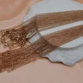 Stainless steel rose gold O-chain necklace DIY jewelry making accessories, detail view. - Rose Gold