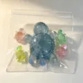 Crystal turtle decompression squeeze toy set, colorful sensory fidget toy for stress relief. - PVC Bag (No Header Card) / Turtle Family [Blue]