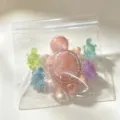 Crystal turtle squeeze toy variant, colorful mini soft sensory fidget toy for stress relief. - PVC Bag (No Header Card) / Turtle Family [Pink]