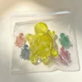 Colorful crystal turtle squeeze toy variant, fun stress relief toy set for kids and adults. - PVC Bag (No Header Card) / Turtle Family [Yellow]