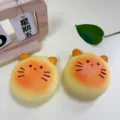 Cute cat squishy bread slow rebound stress relief toy soft decompression sensory toy 2pcs - Little Cat Biscuit