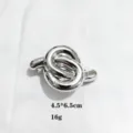 Silver metal knot hair clip spring barrette elegant geometric hair accessory for women. - Knot Style / Silver Knot