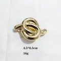 Golden metallic knot hair clip barrette vintage elegant styling accessory 4.5x6.5cm - Knot Style / Gold Knot