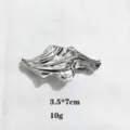 Silver metallic hair clip for women, irregular liquid design fashion spring hair claw accessory. - Silver