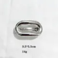 Silver oval hair clip metallic barrette minimalist hair accessory for women 3.5x5.5cm - Oval / Silver Oval