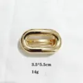 Golden geometric alloy spring hair clip elegant minimalist barrette for women daily wear - Oval / Gold Oval